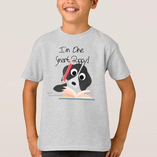 T-shirt Un Chiot intelligent (Devant)