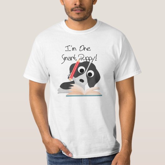 T-shirt Un Chiot intelligent (Devant)