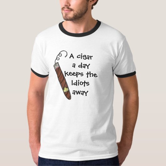 T-shirt Un cigare par jour garde la chemise partie (Devant)