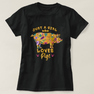 T-shirt Un cochon amusant, juste une fille qui aime les co