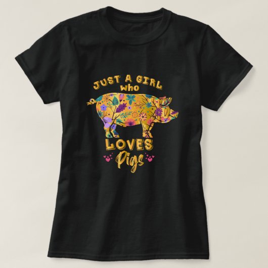 T-shirt Un cochon amusant, juste une fille qui aime les co (Design devant)