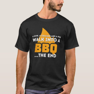 T-shirt Un Cochon Un Poulet Et Une Vache Funny BBQ Smoker