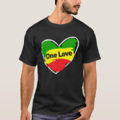 T-shirt Un coeur d'amour Jamaïcain Drapeau T Chemise (Devant)
