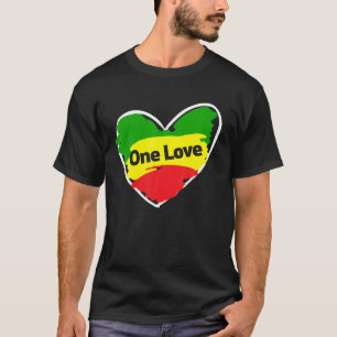 T-shirt Un coeur d'amour Jamaïcain Drapeau T Chemise