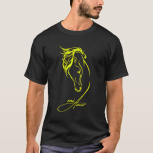 T-shirt Un Coeur Pour Chevaux Rider Cheval Cheval Avec Amo