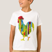 T-shirt Un coq coloré (Devant)