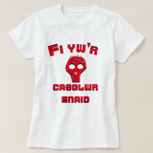 T-shirt Un crâne rouge et le texte wi yw's casglwr enaid