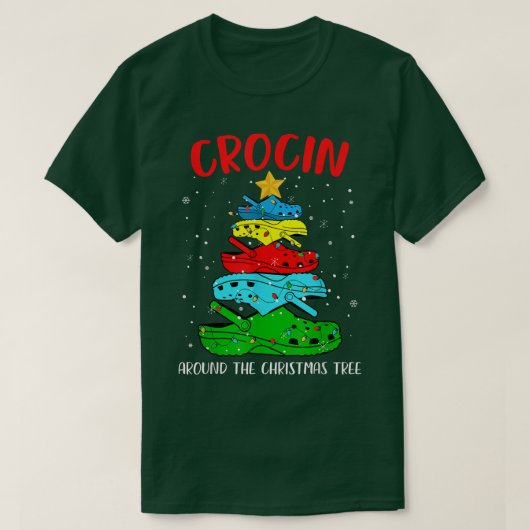 T-shirt Un Croquet autour du pyjama d'arbre de Noël Drôle (Design devant)