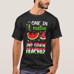 T-shirt Un Dans Un Melon Enseignant De 2e Année Pastèque S
