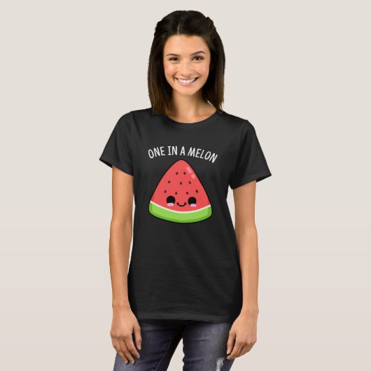 T-shirt Un Dans Un Melon Funny Watermelon Pun Dark BG (Devant entier)
