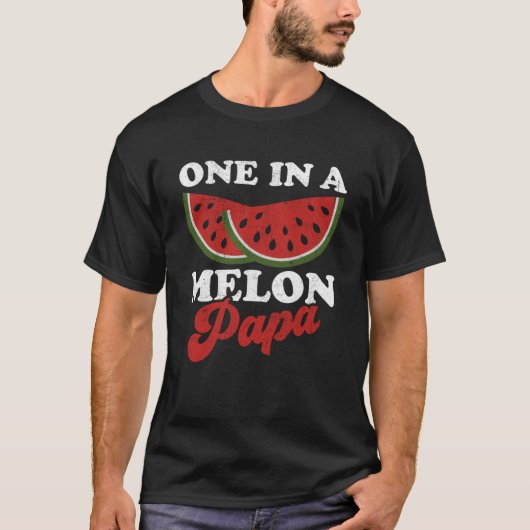 T-shirt Un Dans Un Melon Papa Watermelon Summer Retro Cute (Devant)