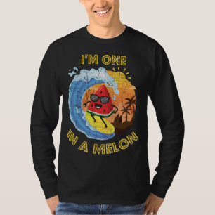 T-shirt Un Dans Un Melon Plat Fun Été Watermelon Fruit Lo