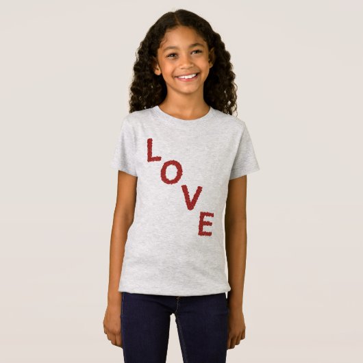 T-Shirt Un design cordial LOVE de coeurs rouges pour vous (Devant entier)