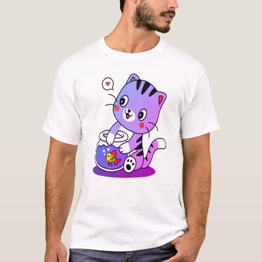 T-shirt Un design de chat parfait (Devant)