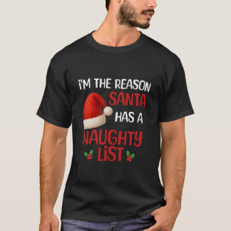 T-shirt Un design de liste des vilains de Noël amusant