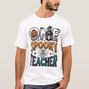 T-shirt Un design vectoriel Halloween d'un professeur effr