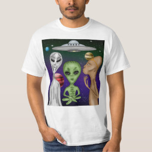 T-shirt Un dessin Alien gris, petit vert, Anunnaki