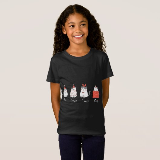 T-Shirt Un Deux Trois Cat Cute Kitten Kitty Lover Christma (Devant entier)