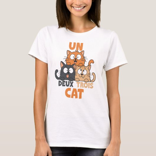T-shirt Un Deux Trois Chat, Chat Français (Devant)