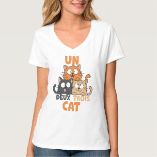 T-shirt Un Deux Trois Chat, Chat Français