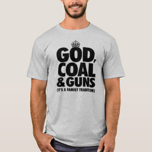 T-SHIRT UN DIEU, CHARBON ET ARMES À FEU