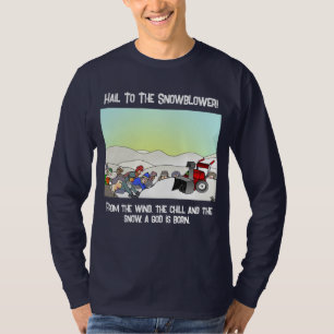 T-shirt Un Dieu est né Homme Marine Bleu Long Sleft T-shir