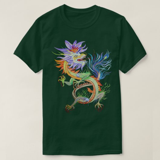 T-shirt Un dragon chinois lumineux et vif réduit TShir (Design devant)