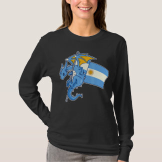 T-shirt Un dragon épique avec un drapeau argentin argentin