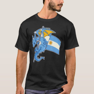 T-shirt Un dragon épique avec un drapeau argentin argentin