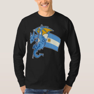 T-shirt Un dragon épique avec un drapeau argentin argentin