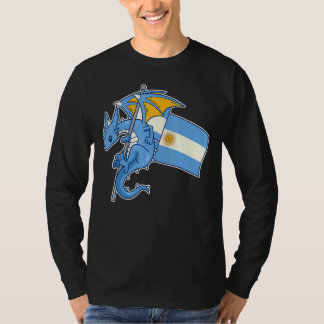 T-shirt Un dragon épique avec un drapeau argentin argentin