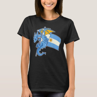 T-shirt Un dragon épique avec un drapeau argentin argentin