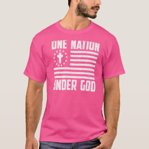 T-shirt Un drapeau américain chrétien patriote sous Dieu u