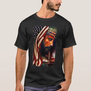 T-shirt Un drapeau américain chrétien patriotique sous un