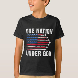 T-shirt Un drapeau américain d'une nation sous Dieu Fig 4