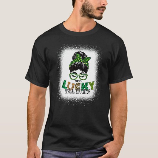 T-shirt Un Éducateur Spécial Lucky Bleached St patrick Da (Devant)
