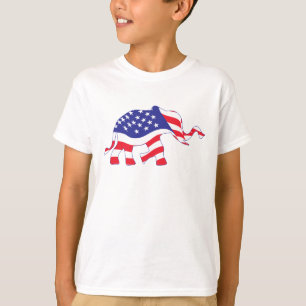 T-shirt Un éléphant fabriqué au drapeau américain