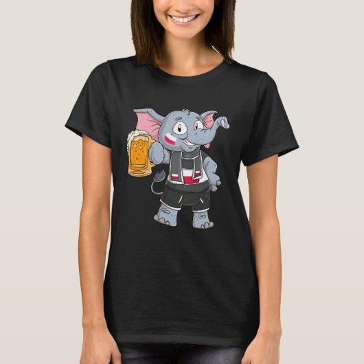 T-shirt Un éléphant fan de Pologne (Devant)