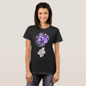 T-shirt Un Eléphant Mignon Explose Des Ballons Violets Sur (Devant entier)