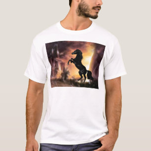 T-shirt Un élevage frison de cheval d'étalon