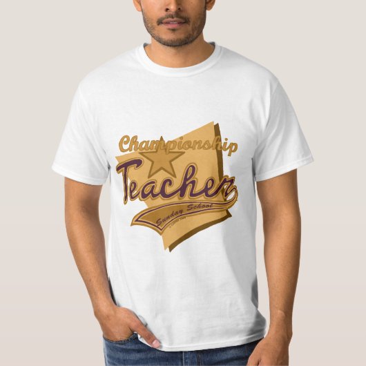 T-shirt Un enseignant champion d'école du dimanche (Devant)