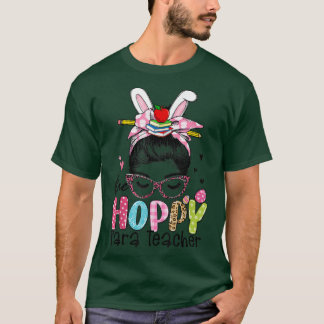 T-shirt Un Enseignant De Para Hoppy Messy Bun Cheveux Mign