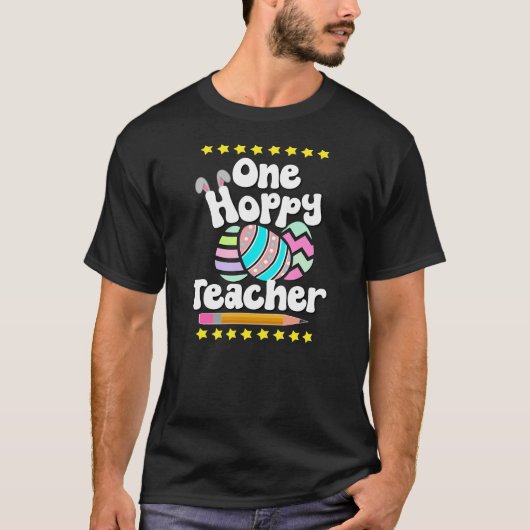 T-shirt Un enseignant Hoppy Tutor Eggcellable Pâques Fun (Devant)
