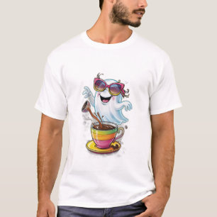 T-shirt Un fantôme mignon et maladroit qui renverse du caf
