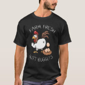 T-shirt Un fermier fou de poulet ferme des fraises cul nug (Devant)