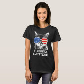 T-shirt Un Fluff meowica Ouais Patriotique Américain 4 Jui (Devant entier)