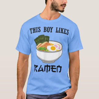 T-shirt Un Garçon Aime Les nouilles Japonaises Ramen Dit D