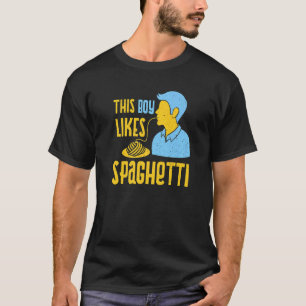 T-shirt Un Garçon Aime Spaghetti Alimentation Italienne Pa