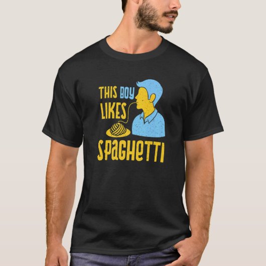 T-shirt Un Garçon Aime Spaghetti Alimentation Italienne Pa (Devant)