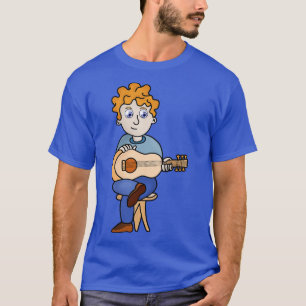 T-shirt Un garçon aux cheveux bouclés qui joue de la guita